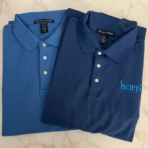 NEW! Two Devon & Jones Men’s Cotton Blue Polo Shirts Bundle - New without tags